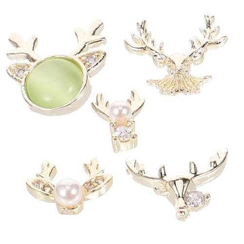 NIYANGLE 5 Stück Teiliges Weihnachts Nagelcharms aus Metall Niedliche Nagelaccessoires für Kreative Nagelkunst für Feste und Besondere Anlässe von NIYANGLE
