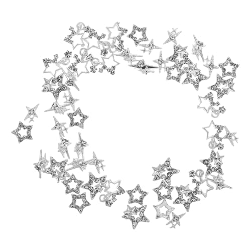 NIYANGLE 50 Stück Alloy Star Nail Charms Silber Metall Stern Strass Nagelschmuck für Acrylnägel Glänzende Bling Dekorationen für Nagelkunst Salon DIY Nail Art NIYANGLE 50 Stück Alloy Star Nail Charms Silber Metall Stern Strass Nagelschmuck für Acrylnägel Glänzende Bling Dekorationen für Nagelkunst Salon DIY Nail Art von NIYANGLE