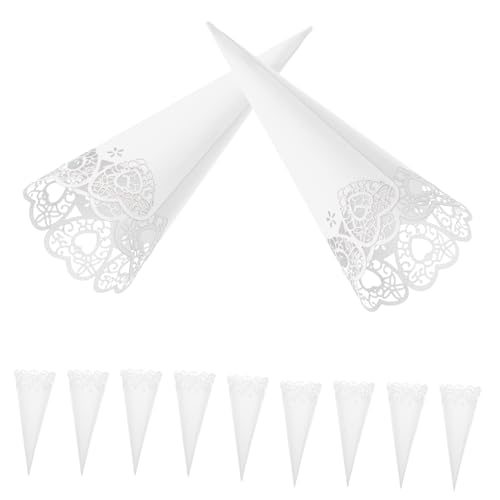 NIYANGLE 50 Stück Elegante Weiße Herzförmige Hohle Papierkegel für Hochzeitsfeiern Blütenblatt und Konfetti Halter für Geburtstagsfeiern und Jubiläen NIYANGLE 50 Stück Elegante Weiße Herzförmige Hohle Papierkegel für Hochzeitsfeiern Blütenblatt und Konfetti Halter für Geburtstagsfeiern und Jubiläen von NIYANGLE
