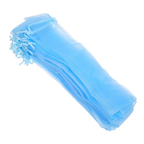 NIYANGLE 50 Stück Verpackungsbeutel Aus Mesh Organzabeutel Mesh-taschen Kleine Zugbeutel Kleine Netzbeutel Kleine Netztaschen Kleiner Netzbeutel Gittergewebe Sky-blue von NIYANGLE