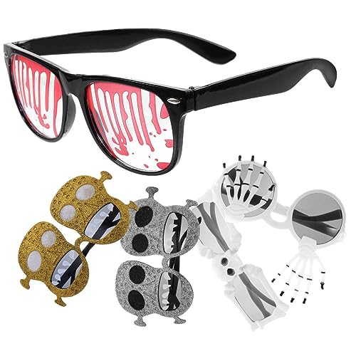 NIYANGLE 5stücke Halloween Cosplay Brille Mit Lustigen Motiven Für Partys Und Fotos Für Karneval Und Themenveranstaltungen Verschiedenen Designs Erhältlich von NIYANGLE