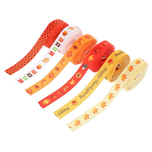 NIYANGLE 6 Rollen Geschenkband für Erntedankfest Bänder zum Basteln Dekorieren und Verpacken für Diy Projekte Schleifenherstellung und Herbstdekoration von NIYANGLE
