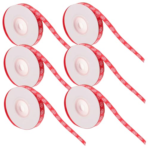 NIYANGLE 6 Rollen Weihnachtsband mit Schneeflockenmuster Breit Langlebiges Geschenkband für Geschenkverpackung Party und Weihnachtsbaumdekoration Vielseitig Einsetzbar NIYANGLE 6 Rollen Weihnachtsband mit Schneeflockenmuster Breit Langlebiges Geschenkband für Geschenkverpackung Party und Weihnachtsbaumdekoration Vielseitig Einsetzbar von NIYANGLE