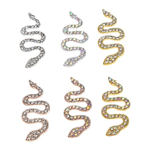 NIYANGLE 6 Stück Teiliges Schlangen Rhinestones Nagelkunst Dekorationen für Maniküre Vielseitige Nail Art Zubehör für Natürliche und Künstliche Nägel Roségold Farben NIYANGLE 6 Stück Teiliges Schlangen Rhinestones Nagelkunst Dekorationen für Maniküre Vielseitige Nail Art Zubehör für Natürliche und Künstliche Nägel Roségold Farben von NIYANGLE