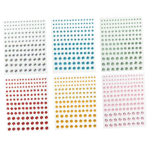 NIYANGLE 6Blätter Selbstklebende Edelstein Aufkleber Für Glitzer Aufkleber Und DIY Dekoration Für Makeup Partys Und Festivals von NIYANGLE