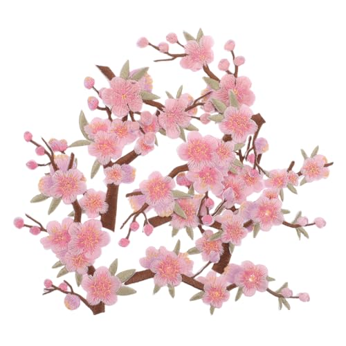 NIYANGLE 8 Stück Gestickter Stoffaufnäher Blumenmuster Nähen Applikationen Blumen Nähen Stickerei Blumenapplique Peony -patches Aufnähen Blumen-eisen Auf Applikation Blumenverzierungen Rosa von NIYANGLE