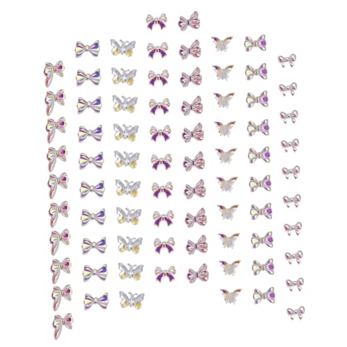 NIYANGLE 80Stücke Schmetterlinge Nagelkunst Charms Resin Dekorationen Für DIY Fingernägel Nagelzubehör Für Maniküre Und Nageldesign von NIYANGLE