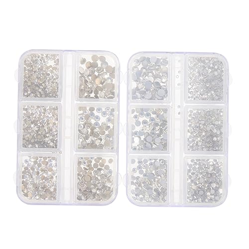NIYANGLE Boxen Funkelnde Nail Art Charms DIY Nagelkunst Dekorationen Mischfarben Silberboden Goldboden Für Maniküre Und Bastelarbeiten von NIYANGLE