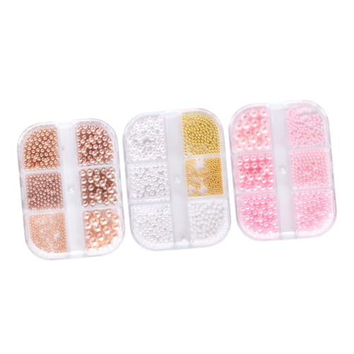 NIYANGLE Boxen Nagelkunst Perlen Dekorationen Plastikkugeln Für Nagelzubehör DIY Maniküre Ornamente Nageldekor Mit Verschiedenen Farben Und Designs von NIYANGLE