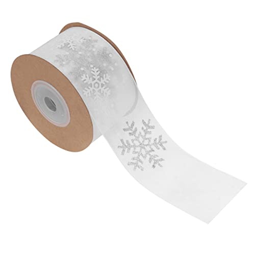 NIYANGLE Breites Weihnachts Geschenkband mit Schneeflockenmuster Weißes Dekoband für DIY Schleifen Weihnachtsbaum und Partydekoration NIYANGLE Breites Weihnachts Geschenkband mit Schneeflockenmuster Weißes Dekoband für DIY Schleifen Weihnachtsbaum und Partydekoration von NIYANGLE
