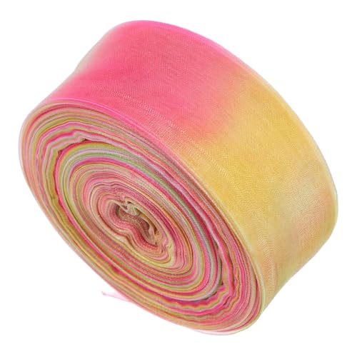 NIYANGLE Dekoratives Band Ribbon Crinkle Chiffon Sackleinenband Chiffonband Breites Band Spitzenbesatzband -netzband Farbverlaufsbänder Handgefertigte Fransenbänder Fleckband Schleife von NIYANGLE