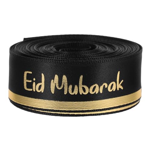 NIYANGLE Fite Decorative Ribbon eid mubarak Dekoratives Verpackungsband bedruckte Bänder Geschenkverpackungszubehör festliches Band handwerkliches Urlaubsband Polyester Black NIYANGLE Fite Decorative Ribbon eid mubarak Dekoratives Verpackungsband bedruckte Bänder Geschenkverpackungszubehör festliches Band handwerkliches Urlaubsband Polyester Black von NIYANGLE