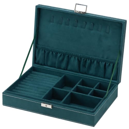 NIYANGLE Große Schmuck aufbewahrungsbox mit Sicherheitsverschluss Samtgefütterte Schmuckschatulle für Ohrringe Ringe und Zubehör Staubdichte Schmuckbox mit Hoher Kapazität für Zuhause und NIYANGLE Große Schmuck aufbewahrungsbox mit Sicherheitsverschluss Samtgefütterte Schmuckschatulle für Ohrringe Ringe und Zubehör Staubdichte Schmuckbox mit Hoher Kapazität für Zuhause und von NIYANGLE