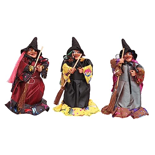 NIYANGLE Halloween Deko Teilig Hexenpuppen Langlebig Vielseitig für Party Fenster Wand Tür Tisch Bunte Halloween Party Dekoration und Requisiten von NIYANGLE