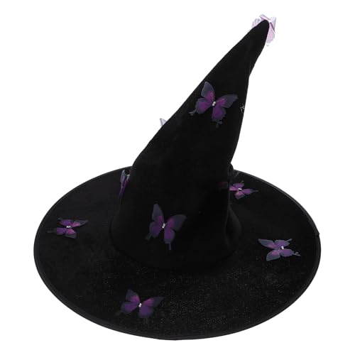NIYANGLE Hexenkostümhut: Halloween-Schmetterlings-Hexenhut, Kostümzubehör für Halloween, Cosplay, Gastgeschenke, Party, Hofdekoration NIYANGLE Hexenkostümhut: Halloween-Schmetterlings-Hexenhut, Kostümzubehör für Halloween, Cosplay, Gastgeschenke, Party, Hofdekoration von NIYANGLE