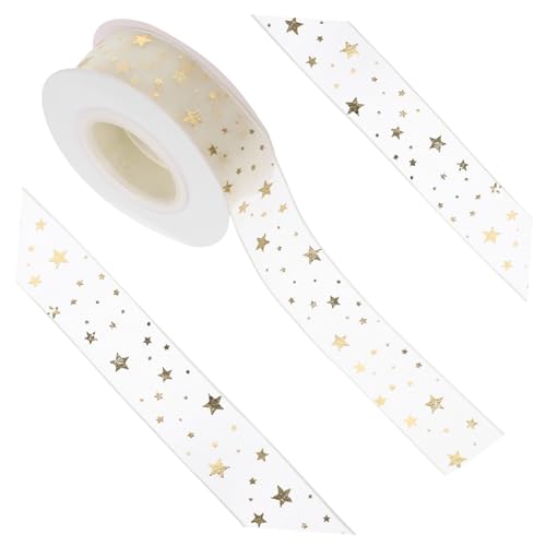 NIYANGLE Hochwertiges Breites Langes Goldgeprägtes Geschenkband aus Seidenchiffon Multifunktionales Dekoband für DIY basteln Geschenkverpackung Kleidung Haarschmuck und Festliche NIYANGLE Hochwertiges Breites Langes Goldgeprägtes Geschenkband aus Seidenchiffon Multifunktionales Dekoband für DIY basteln Geschenkverpackung Kleidung Haarschmuck und Festliche von NIYANGLE