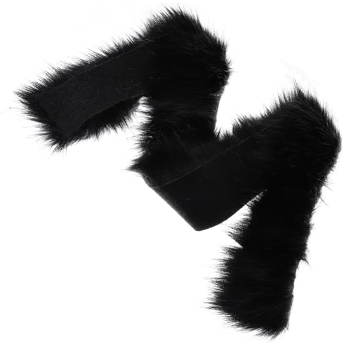 NIYANGLE Kunstpelzband Schwarz DIY Fellbesatz für Mütze Kostüm Schuhe und Heimdeko Weicher Pflegeleichter Pelzstreifen für Party Festdekoration Vielseitiges Bastelzubehör von NIYANGLE