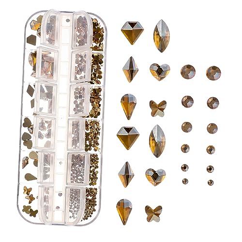 NIYANGLE Nail Art Strasssteine Fach Ab Farben Flat Back Dekorationssteine für Kreative Maniküre und Diy Nagelkunst für Bastelprojekte und Funkelnde Fingernägel von NIYANGLE