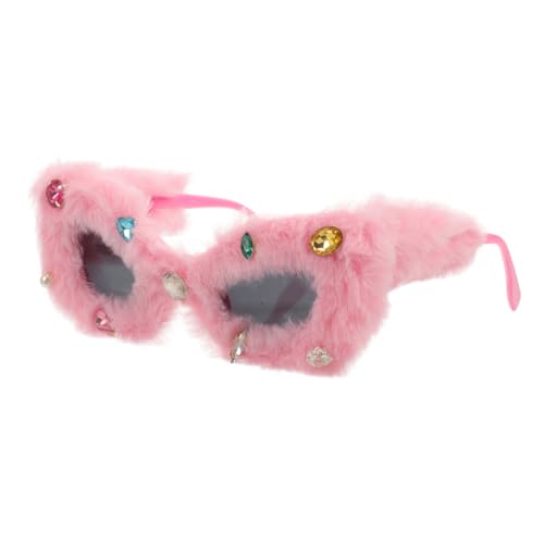 NIYANGLE Plüschige Sonnenbrille Für Frauen Mit Strassdekoration Lustiges Accessoire Für Geburtstagsfeiern Hochzeiten Und Fotorequisiten Fuzzy Sonnenbrille Für Besondere Anlässe von NIYANGLE
