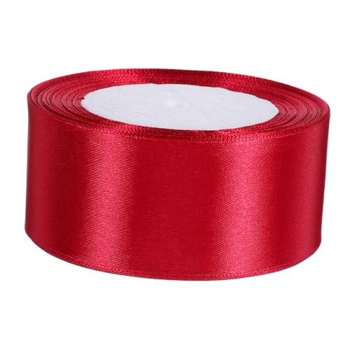 NIYANGLE Weinrotes Geschenkband Breit Polyester Satinband für Valentinstag Hochzeitssträuße DIY Dekoration Haarbänder Langlebiges Schleifenband für Muttertag Tischdeko von NIYANGLE
