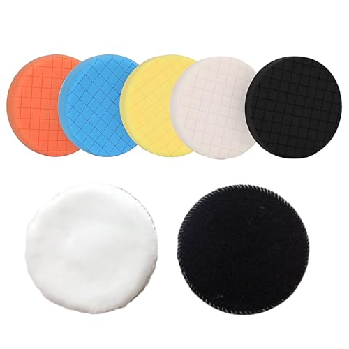150 mm Polierpads, 5 Stück, Auto-Polierpads mit 2 Woll-Polierpads, kompatibel mit Bohrmaschine und DA-Action-Polierer, Kratzentferner-Set für Autopolierer, Schleifen, Wachsen 150 mm Polierpads, 5 Stück, Auto-Polierpads mit 2 Woll-Polierpads, kompatibel mit Bohrmaschine und DA-Action-Polierer, Kratzentferner-Set für Autopolierer, Schleifen, Wachsen von NIYATA