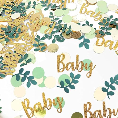 NIYATA 100 Stück Konfetti für Babyparty, exquisite Babyparty, Konfetti für die Taufe von Babys, Mädchen und Jungen, Salbeigrün, für unvergessliche Party zur Enthüllung des Geschlechts NIYATA 100 Stück Konfetti für Babyparty, exquisite Babyparty, Konfetti für die Taufe von Babys, Mädchen und Jungen, Salbeigrün, für unvergessliche Party zur Enthüllung des Geschlechts von NIYATA