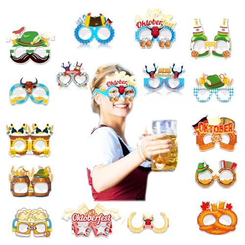 NIYATA 32 Stück Oktoberfest Party Deko Brillen Set, Lustige Fotorequisiten für Oktoberfest, Bayerische Themenparty & Bierfest NIYATA 32 Stück Oktoberfest Party Deko Brillen Set, Lustige Fotorequisiten für Oktoberfest, Bayerische Themenparty & Bierfest von NIYATA