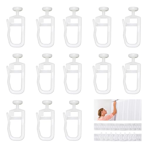 NIYATA Vorhanghaken, 7 mm, Kunststoff, Schienengleiter-Haken für Schiebevorhangschienen, weiße Gleiter für Fenster, Türen, langlebig und einfach zu installieren, 100 Stück NIYATA Vorhanghaken, 7 mm, Kunststoff, Schienengleiter-Haken für Schiebevorhangschienen, weiße Gleiter für Fenster, Türen, langlebig und einfach zu installieren, 100 Stück von NIYATA