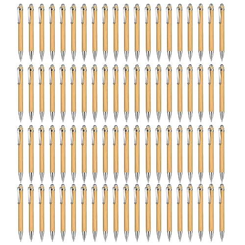 NIZEAMI 80 StüCk Kugelschreiber Stift Set Bambus Kugelschreiber Stift BüRo- & Schul Bedarf Stifte & Schreiben Bedarf Geschenke, Schwarze Tinte von NIZEAMI