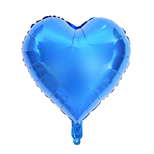 Herz-Aluminiumfolienballons, 10er-Set, Romantische Hochzeitsdekoration, 25,4 Cm (BLUE) von NIZUUONE