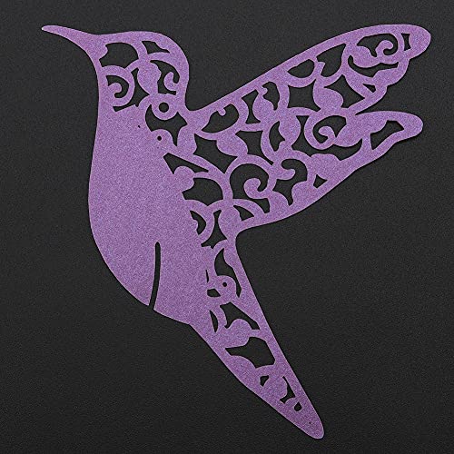 NIZUUONE 50pcs Exquisit Little Bird Wedding Hochzeit Hollow Name Place -Karten für Weinglas Tischdekoration, Elegante Schneidkarten für Bankette, Partys und Versammlungen - Papierausrüstung (violett) von NIZUUONE