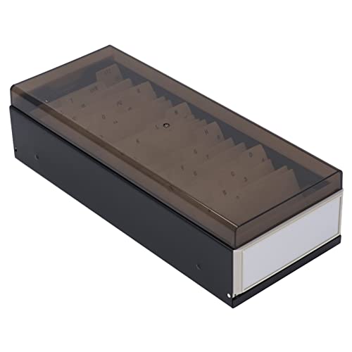 NIZUUONE Der Organizer für den Kartenhalter Enthält 800 Visitenkarten Transparent a Bis z -Dateibox für Einfache Verwaltungsbüroversorgungen Eisen Kunststoff (BLACK) von NIZUUONE