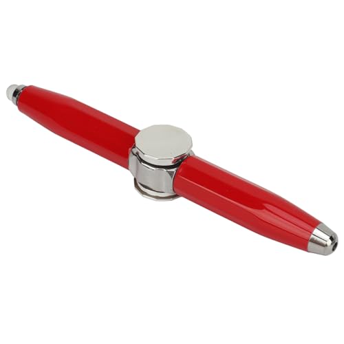 NIZUUONE Fidget Pen Gyroskop Schreiben Tragbarer Stressabbau-Finger-Kugelschreiber mit LED-Licht für Schüler (Rot) von NIZUUONE