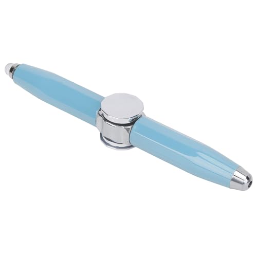 NIZUUONE Fidget Pen Gyroskop Schreiben Tragbarer Stressabbau-Finger-Kugelschreiber mit LED-Licht für Schüler (hellblau) von NIZUUONE