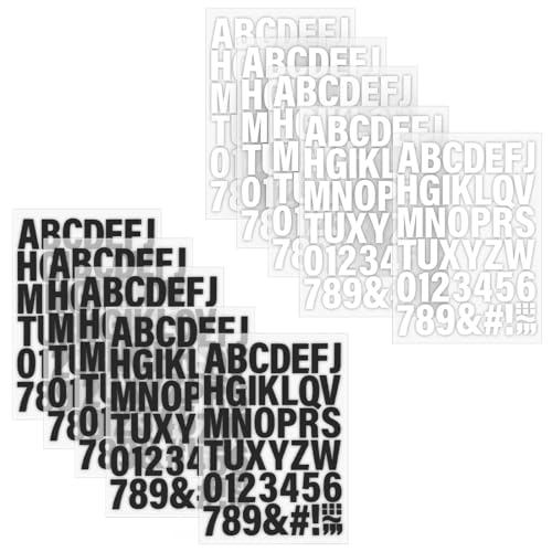 NJCXOLA 5 Blatt 215 Stück Buchstaben Und Zahlen Zum Aufbügeln, 2 Zoll Eisen auf Vinyl-Buchstaben, Mit A-Z Pu Alphabeten 0–9 Zahlen, Für Textilien Kleidung T Shirts DIY Dekoration (Weiß, Schwarz) von NJCXOLA