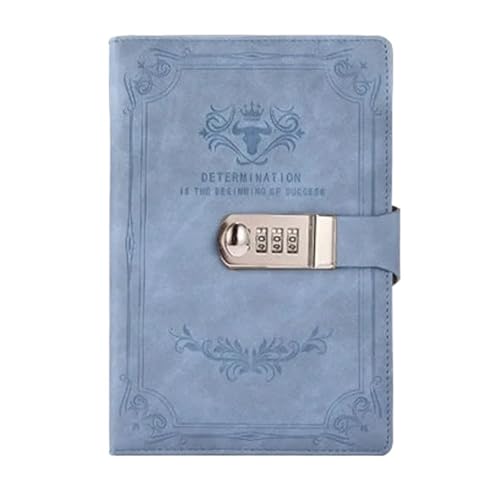 A5 200 Seiten Retro Passwort Buch mit Schloss Tagebuch Verdickt Kreative Hand Ledger Student Notizblock Schreibwaren Notebook Verschließbares Tagebuch(Blue) von NJIEzhao