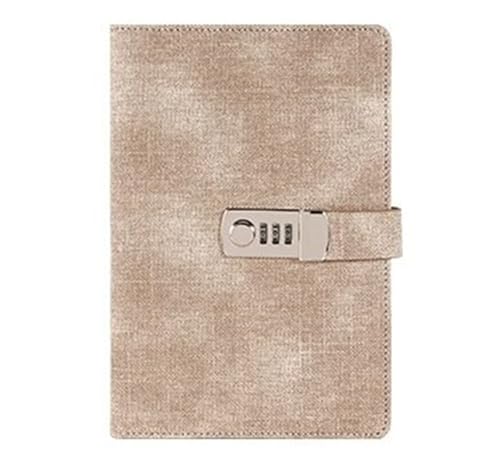 A5 Retro Passwort Buch mit Schloss Tagebuch Verdickt Kreative Hand Ledger Student Notizblock Schreibwaren Notebook Binder Verschließbares Tagebuch(Brown) von NJIEzhao