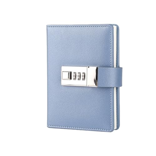 Code Tagebuch Buch mit Schloss PU Notizblock Agenda Planer Handgemachte Handaccount Journal Reise Notebook Verschließbares Tagebuch(Deep blue) von NJIEzhao