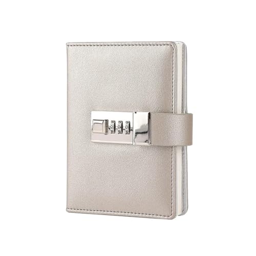 Code Tagebuch Buch mit Schloss PU Notizblock Agenda Planer Handgemachte Handaccount Journal Reise Notebook Verschließbares Tagebuch(Grey) von NJIEzhao