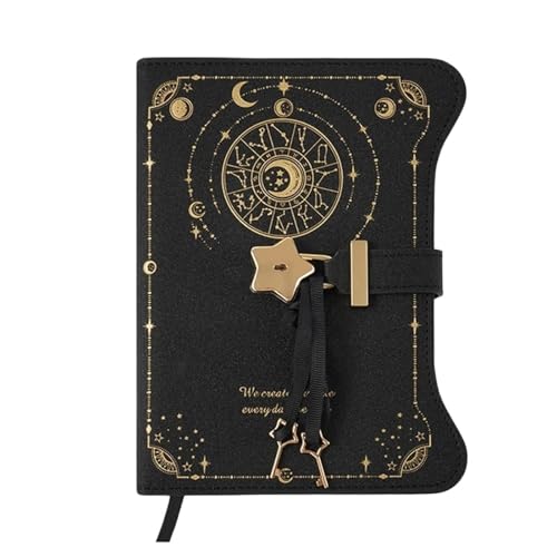 Love Lock Keys Tagebuch Notizbuch B6 Größe PU Leder Notizblock Niedlich 360 Seiten Verschließbares Tagebuch(Black) von NJIEzhao