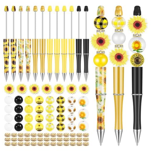 NJTHNTJR 12er-Set Perlenstifte Aus Kunststoff, Verschiedene Perlenstifte, Holzperlen, Abstandsperlen-Set, Runde Perlen, Kugelschreiber mit Schwarzer Tinte NJTHNTJR 12er-Set Perlenstifte Aus Kunststoff, Verschiedene Perlenstifte, Holzperlen, Abstandsperlen-Set, Runde Perlen, Kugelschreiber mit Schwarzer Tinte von NJTHNTJR
