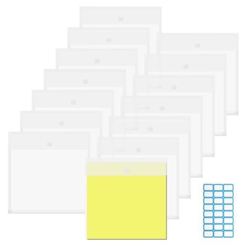 NJTHNTJR 15 Stück 12,6 X 12 Scrapbook-Papier-Aufbewahrungs-Organizer, Selbstklebende Kunststoff-Papieraufbewahrung, Transparente Bastel-Organizer von NJTHNTJR