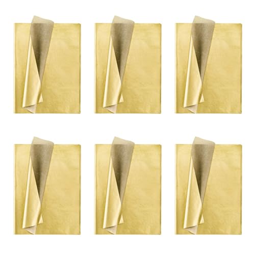 NJTHNTJR Gold Seiden Papier, 600 Blatt Metallic Verpackung Geschenkpapier für Geburtstag Feier, JubiläUm Valentinstag Geschenk Papier Dekoration NJTHNTJR Gold Seiden Papier, 600 Blatt Metallic Verpackung Geschenkpapier für Geburtstag Feier, JubiläUm Valentinstag Geschenk Papier Dekoration von NJTHNTJR