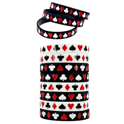 NKBSDKM Pokerkarten-Silikonarmband, Pokerarmband, Las Vegas Casino Poker-Thema, Geburtstagsdekoration, Geschenk NKBSDKM Pokerkarten-Silikonarmband, Pokerarmband, Las Vegas Casino Poker-Thema, Geburtstagsdekoration, Geschenk von NKBSDKM