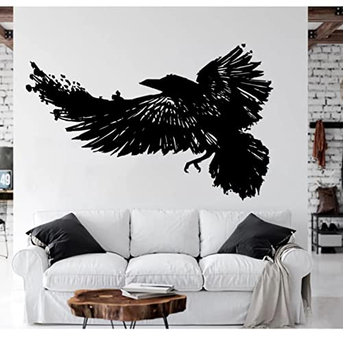DIY Wall sticker Rabe Vogel Flügel Natur Tier Wandtattoo 72x46cm Wandtattoos Aufkleber Home Interior Kleinkinderzimmer von NKLDBGH