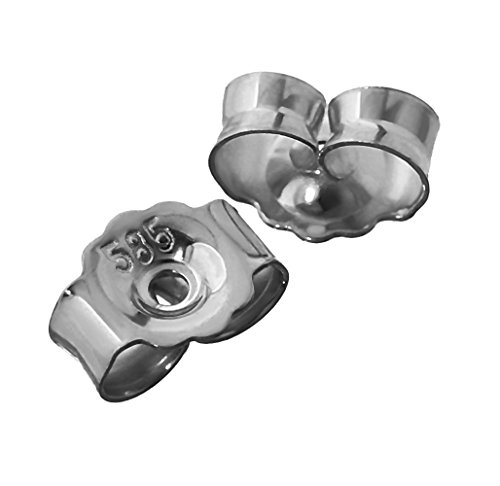 NKlaus 1 Paar 585 Weißgold 14 Karat Gold 5,2mm Loch: 0,8mm Gegenstecker für Ohrstecker Ohrringe Ohrstopper Pousetten Ohrmutter Butterfly Schmetterling Verschluss 4823 von NKlaus