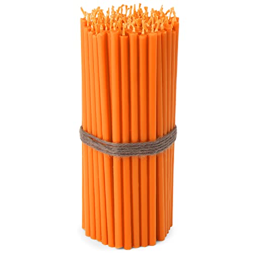 NKlaus - 100x Stabkerzen orange Tropffrei Rußfrei dünn L 16cm Premium Paraffinwachs 36109 von NKlaus