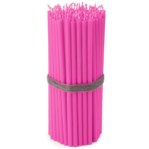 NKlaus - 100x Stabkerzen rosa Rußfrei Tropffrei dünn L 16cm Premium Paraffinwachs 36120 von NKlaus