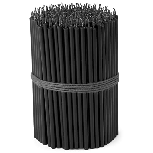 NKlaus - 250x Stabkerzen schwarz Tropffrei L 15cm Ritualkerze Premium Paraffinwachs 36135 von NKlaus