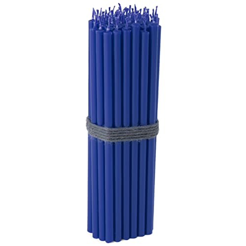 NKlaus - 50x Stabkerzen blau Rußfrei Tropffrei dünn L 16cm Premium Paraffinwachs 36112 von NKlaus